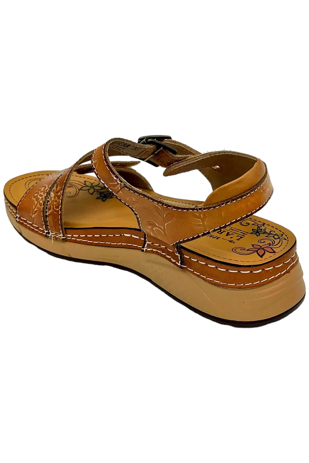 L'Artiste x Jane & Coco Leather Sandals Camel
