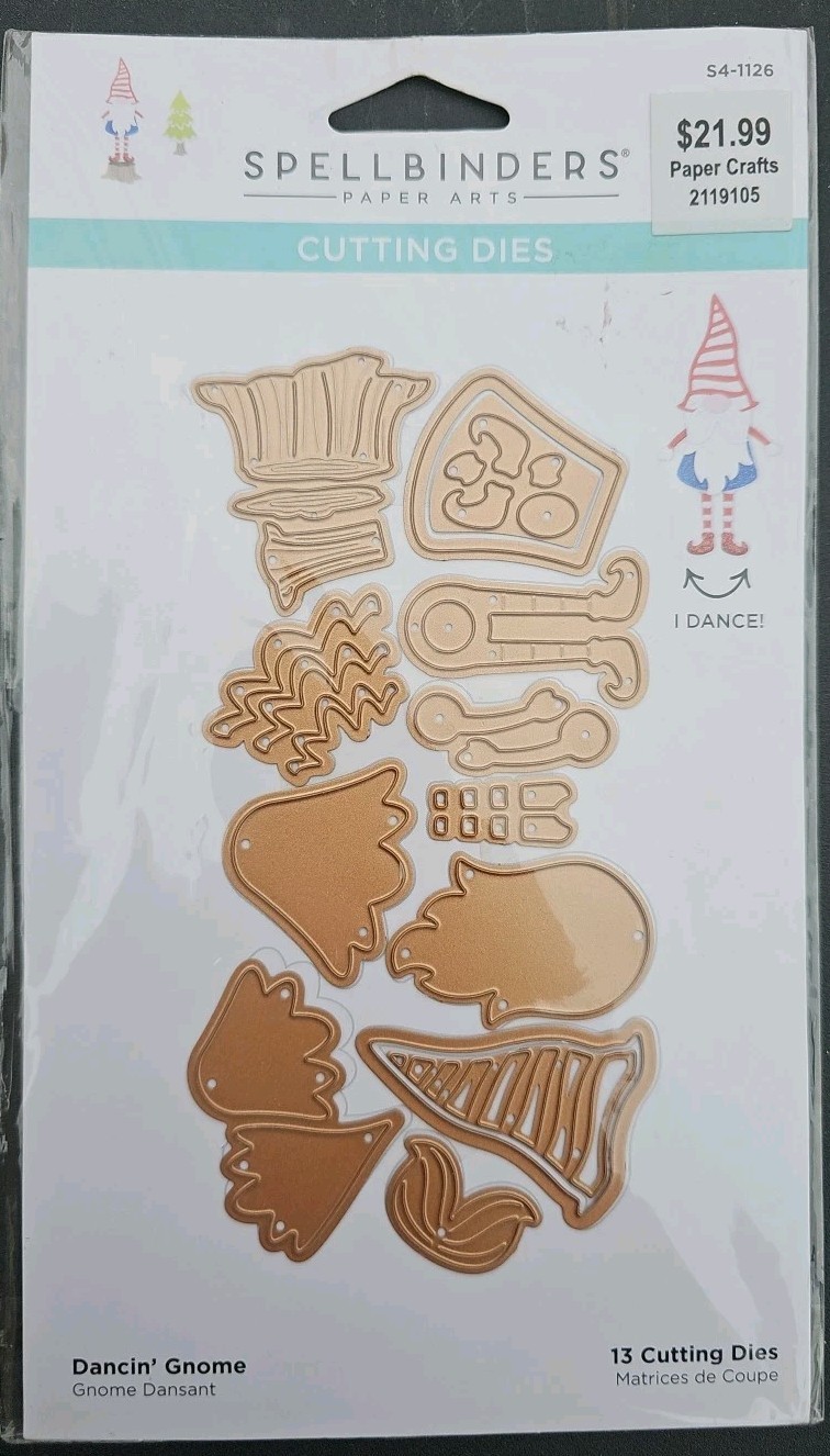Spellbinders Dancin' Gnome Merry Collection Metal Etched Dies