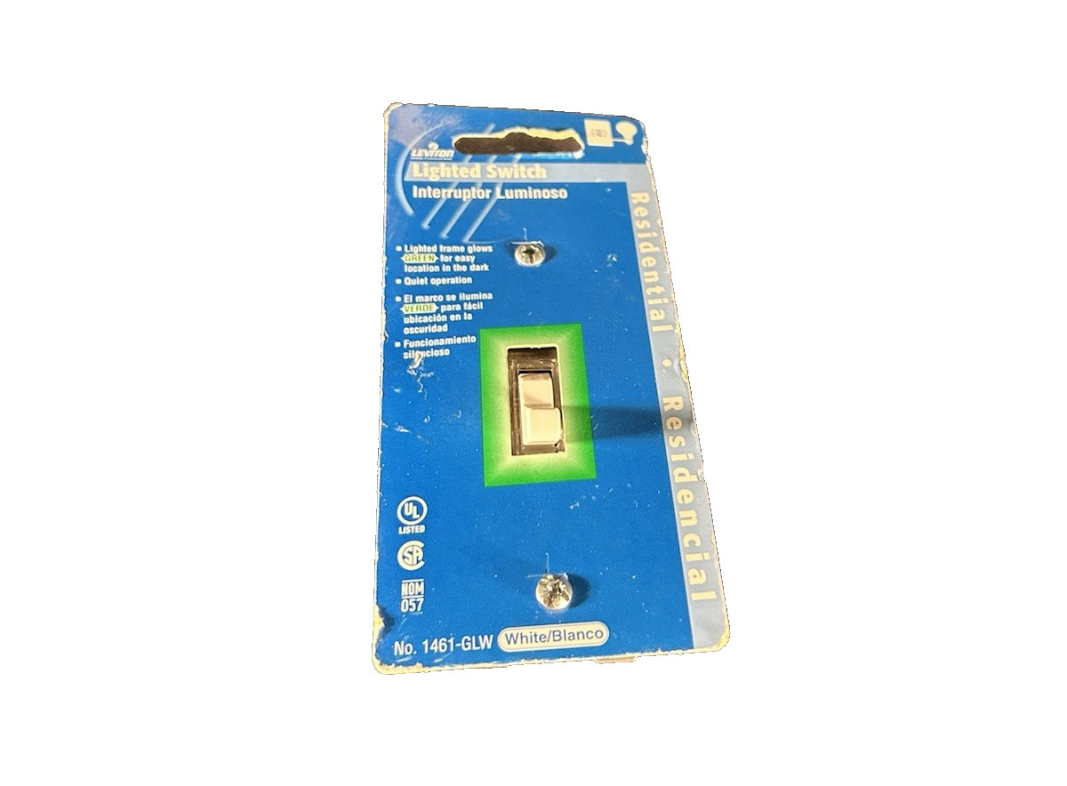 🔥2 Units ~ Leviton 1461-GLW 15A 120V Single-Pole Lighted Toggle Switch🔥