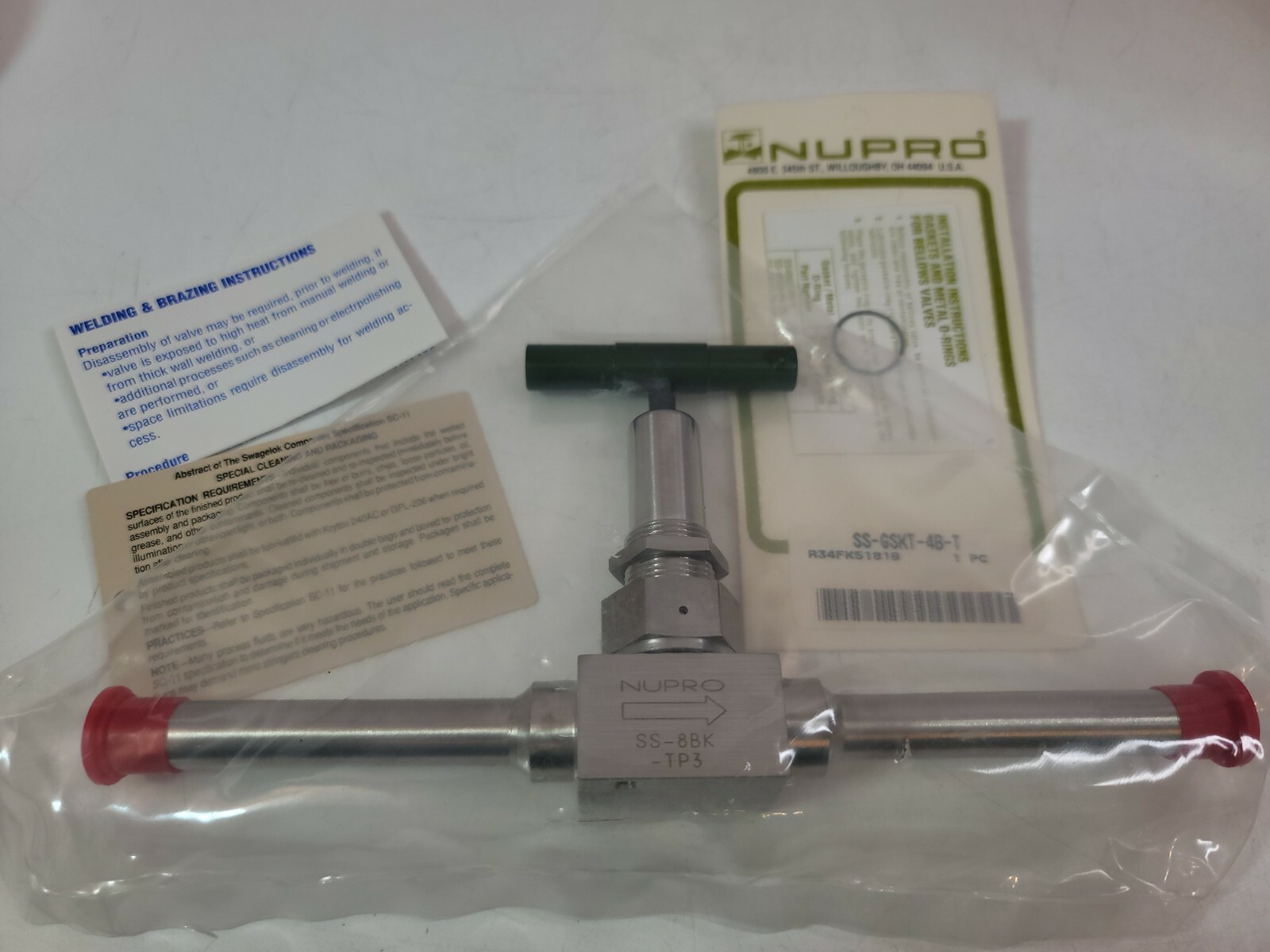 Nupro SS-8BK-TP3 Valve