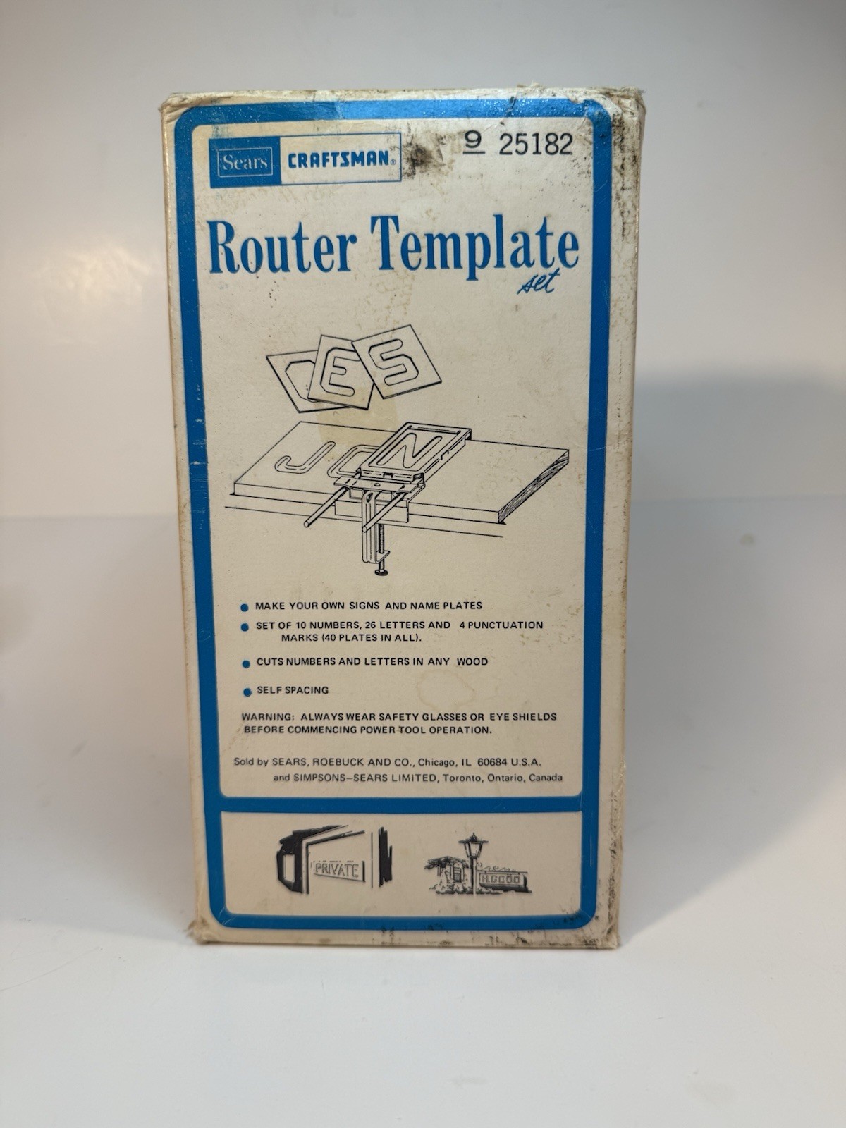 SEARS CRAFTSMAN ROUTER TEMPLATE SET #9-25182 NEVER USED
