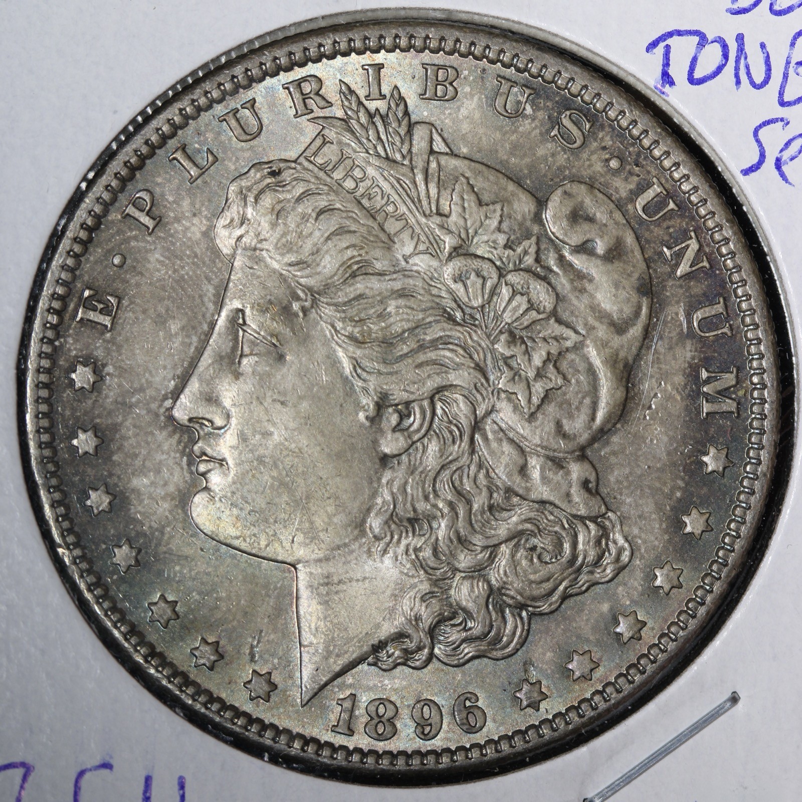 1896 Morgan Silver Dollar BU *UNCIRCULATED* MS TONED SEMI PL E313 KZEH