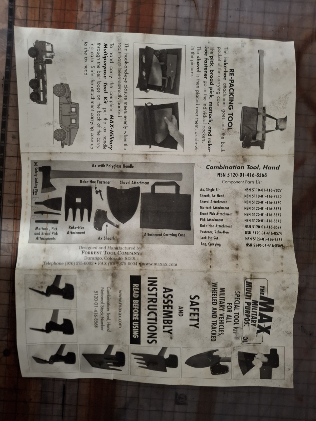 MAX Military Multi Purpose Tool 7-in-1 Complete Kit Military Surplus Used