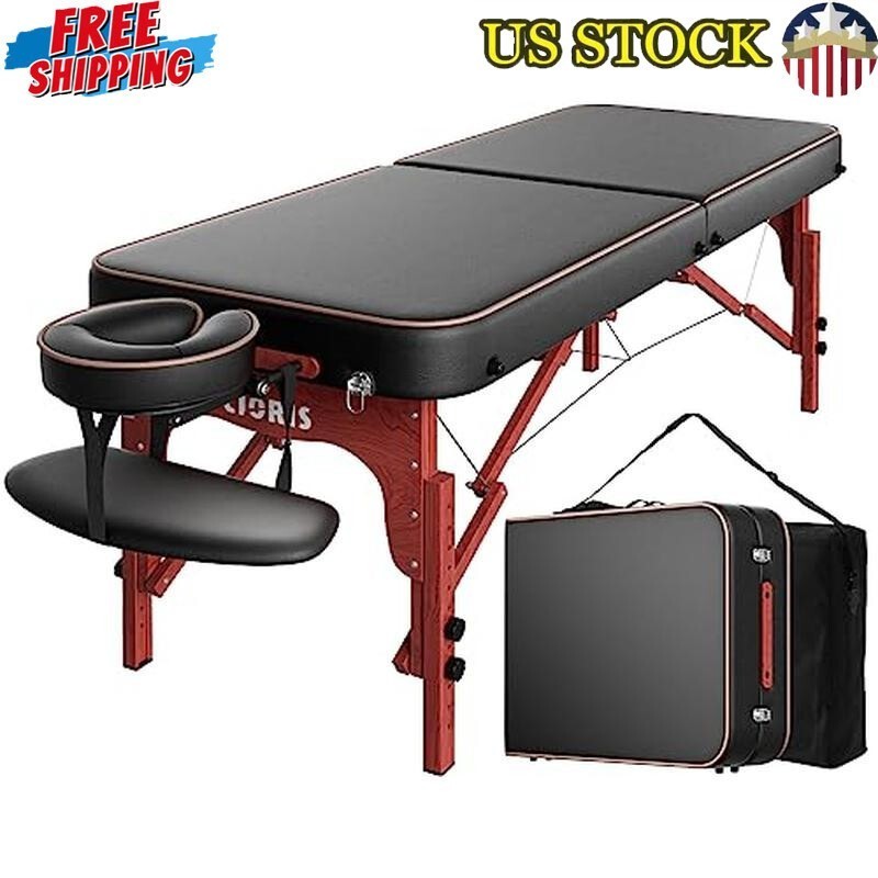 Portable Massage Table Height Adjustable 1100 Lbs Lightweight Carry Bag Spa Bed