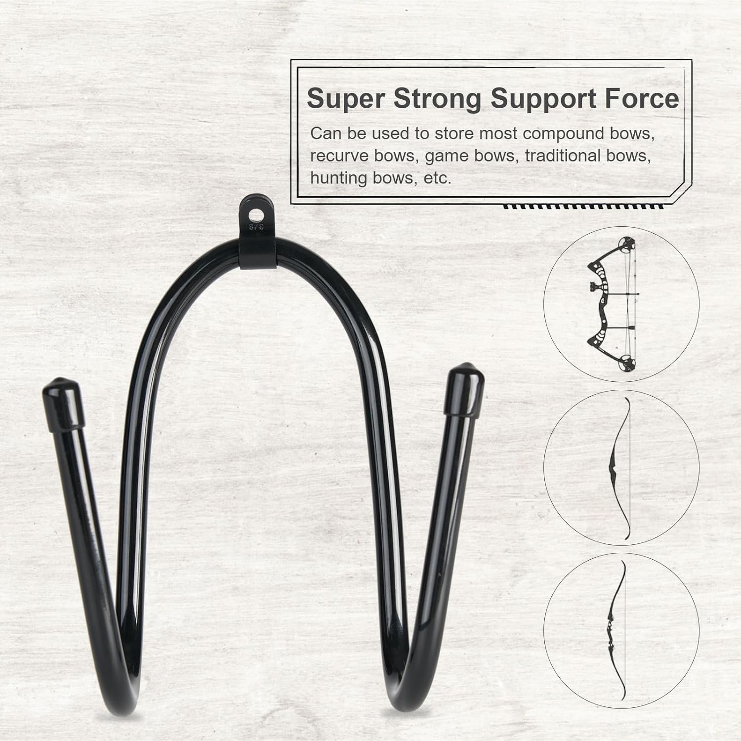 Multi-Purpose Adjustable Bow Hanger Wall Rack - Protects & Displays Bows