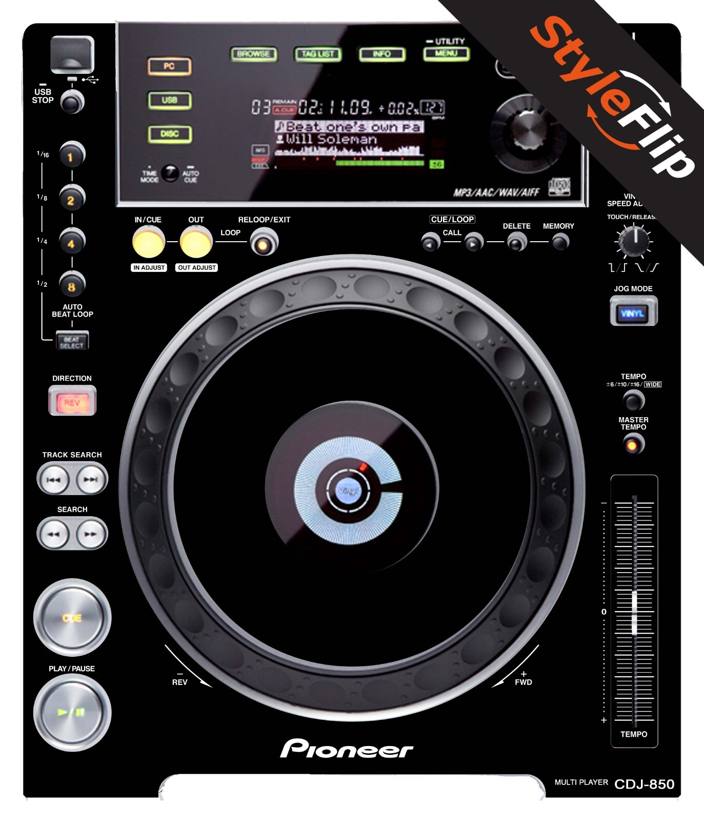 Pioneer CDJ-850 | Black | Protective Decal | StyleFlip Skins