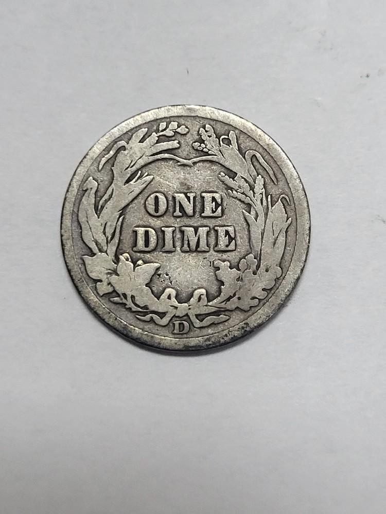 1908 D Barber Dime