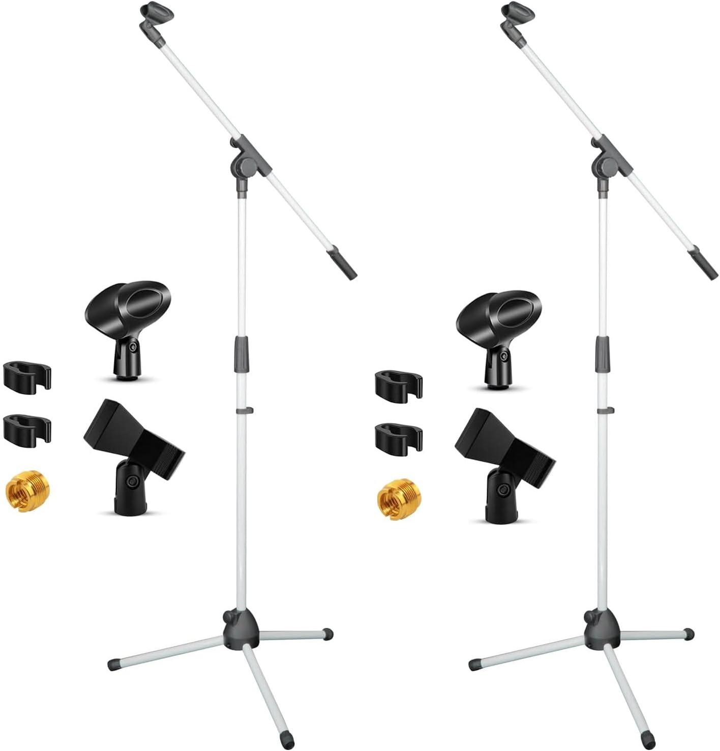 Mic Stand Floor Pair Universal Height Adjustable Tripod Microphone Stands W Exte