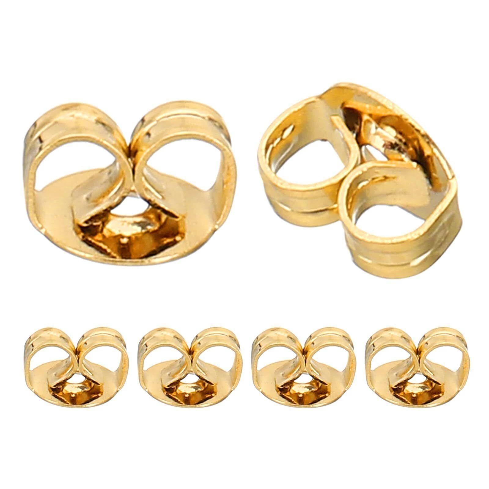6 Pcs Earring Backs, 14k Gold Locking Earring Backs Replacements, | Ebay