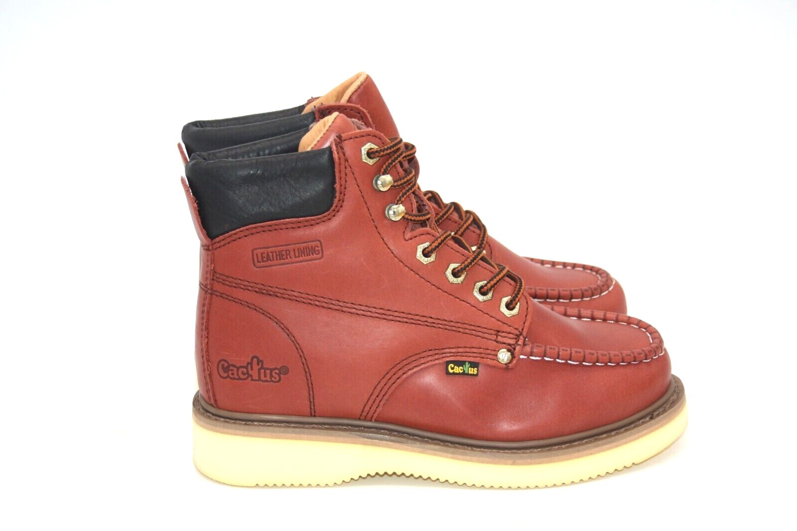 MEN'S CACTUS FOOTWEAR 644M+ BURGUNDY OIL RESISTANT WORK MAXIUM COMFORT BOOT