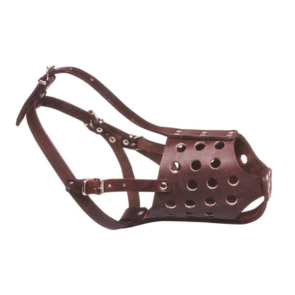 Genuine Leather Dog Muzzle German Shepherd Black Brown. Made in Europe.