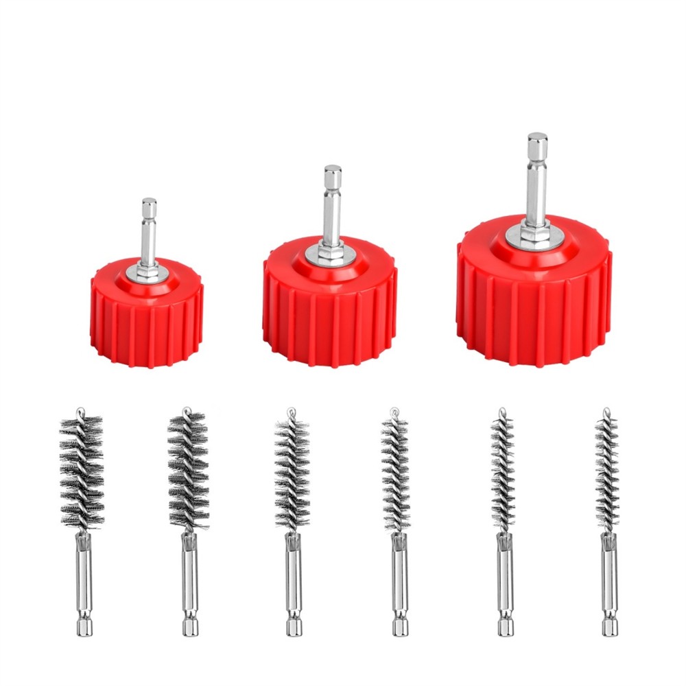 Copper Tube Cleaner Kit Metal Pipe Cleaning Brush fit Drill Plumbing Welding