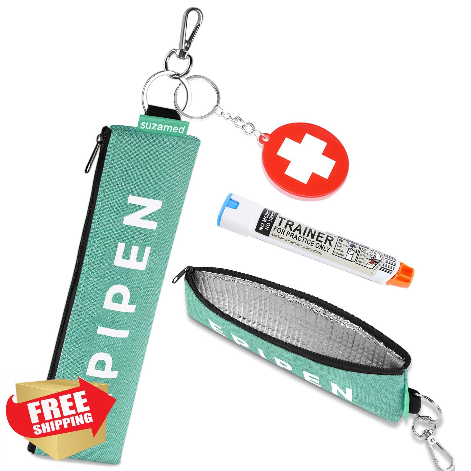 EpiPen Carry Case Insulated Green Medical Bag Travel Holder