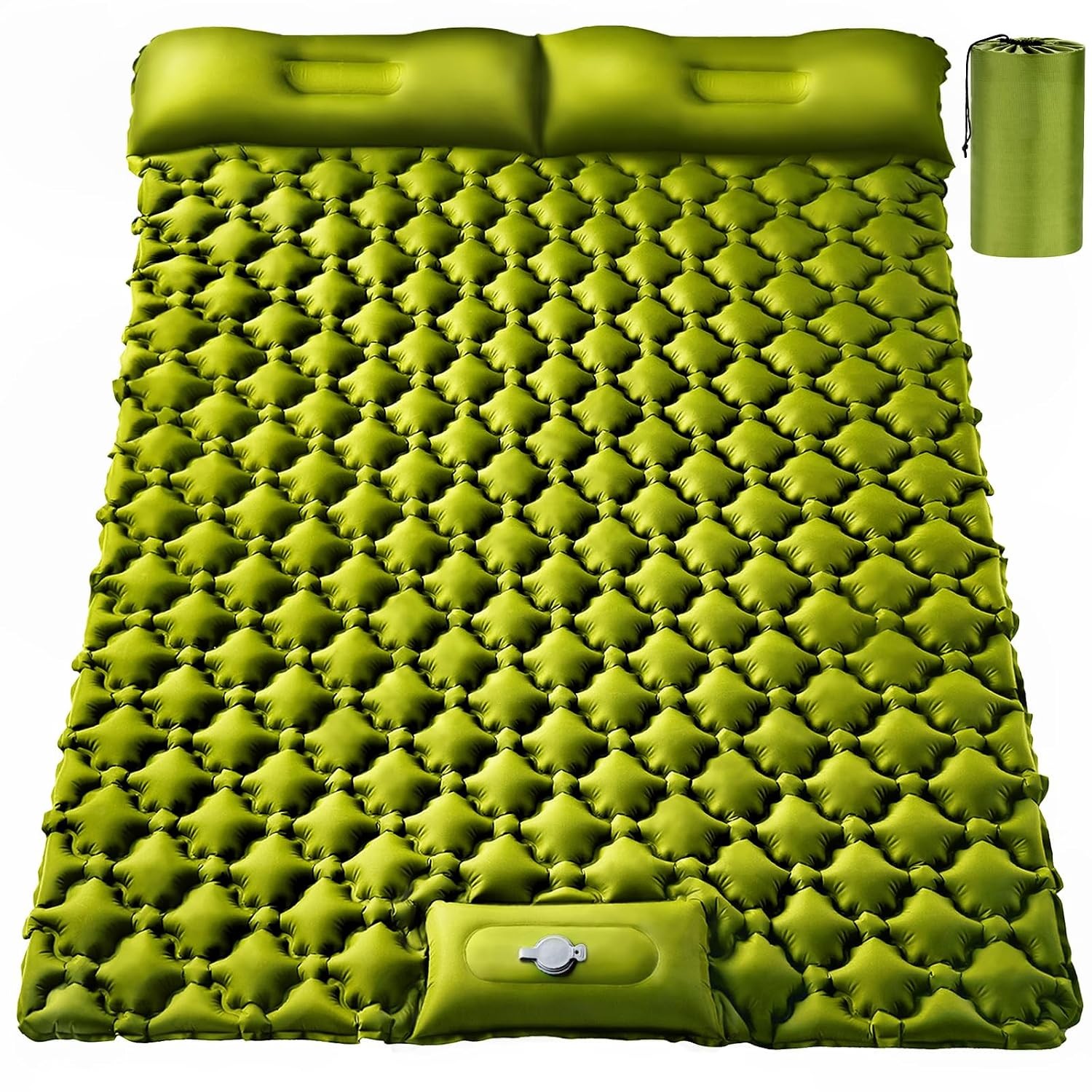 Double Sleeping Pad, Ultralight 4" Extra-Thick Self Inflating Sleeping Mat for 2