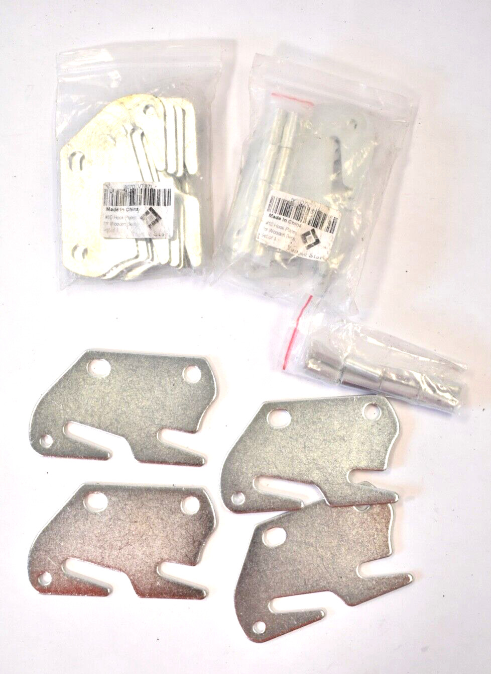 Lot of 12 Yongle #10 Wooden Bed Rail Hook Plates w Pins For Bed Construction