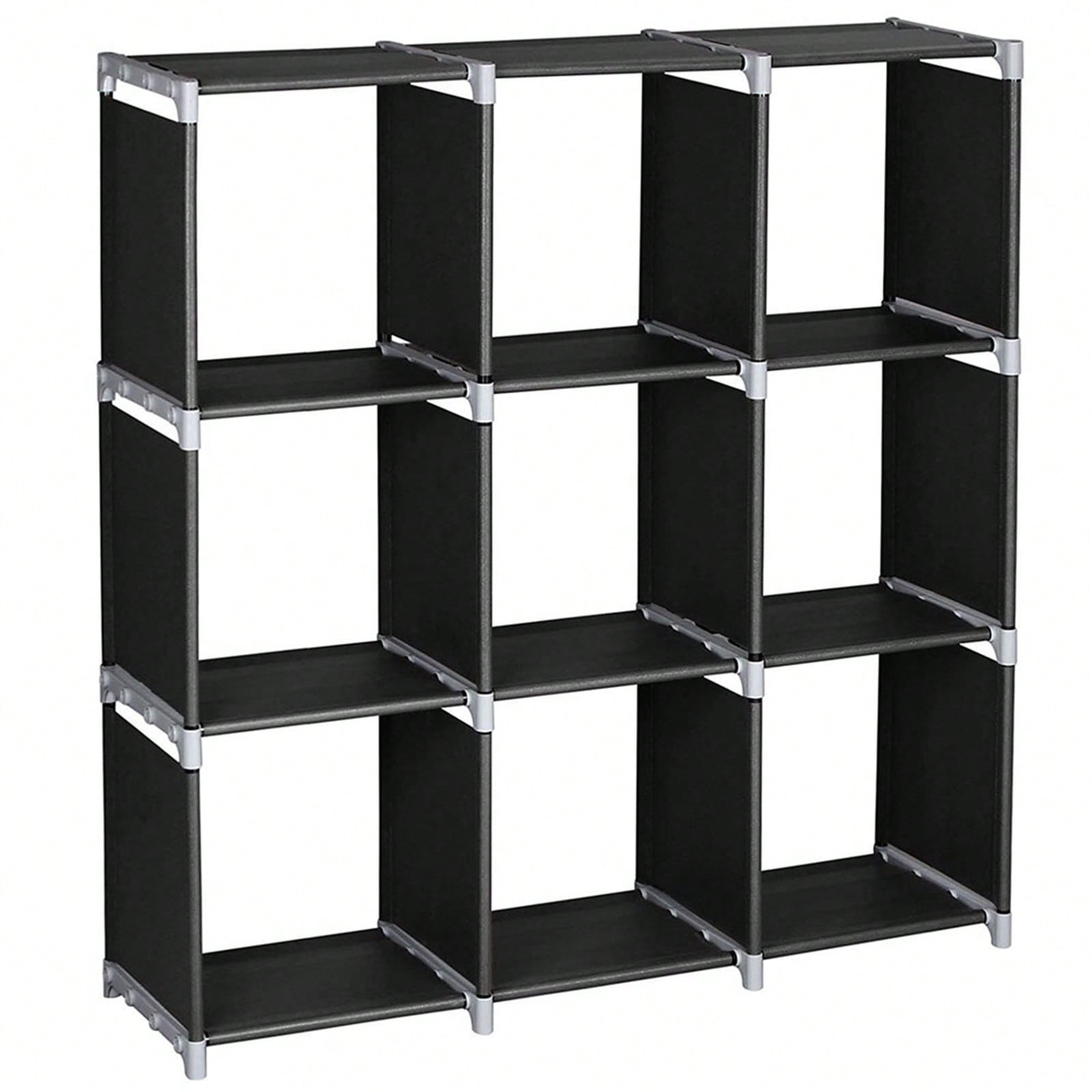 3 Tiers 9 Compartments Storage Shelf Black