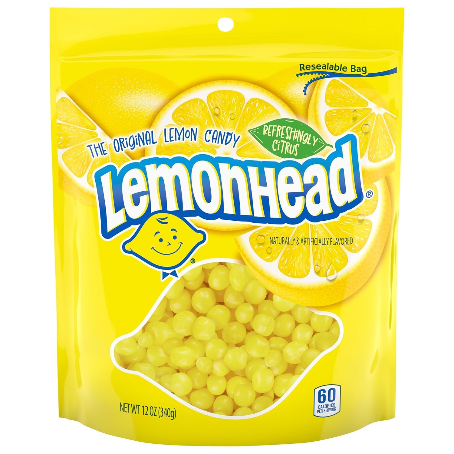 Lemonhead Candy Lemon Flavor 12oz Pack Bag