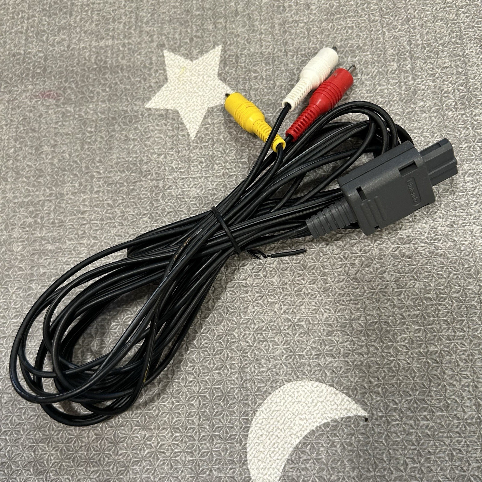 Official Nintendo Composite RCA AV Cable SNES N64 GameCube TESTED WORKING