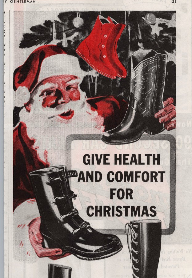 1941 Ball - Band Shoes Vintage Print Ad Mishawaka Indiana Christmas Boots