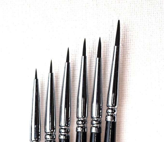 Maxton Black Legendary Miniature Paint Brush Set