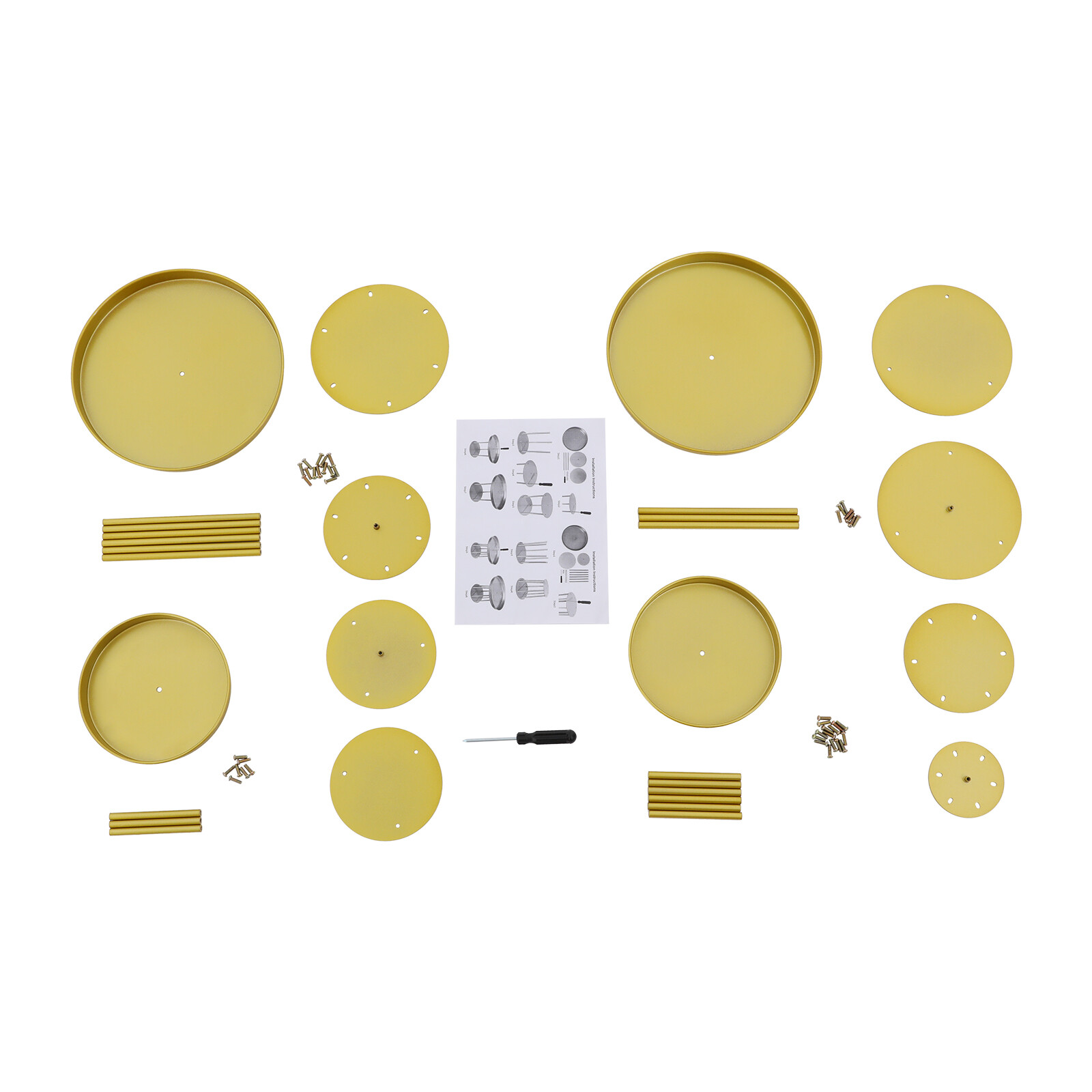 Two Sizes Gold Metal Flower Stand 4 Pcs For Wedding Table Centerpieces Decor