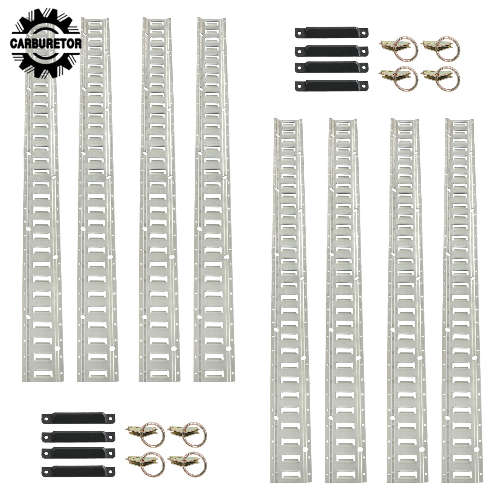 Silver 24 Pack 60" E Track Rail Sections With Mounting Hardware Fit For Trucks