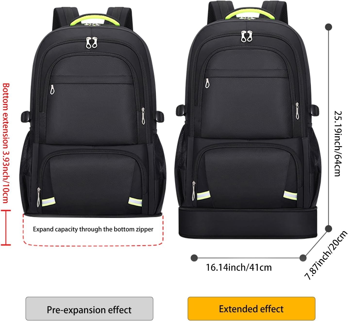 65L Expandable Men’s Daypack - Comfortable Waterproof Backpack for Outdoor Use