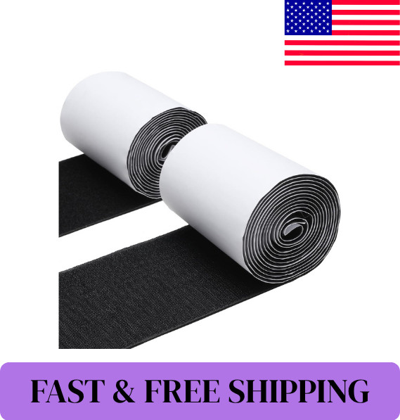 4.4 Inches x 7 Feet Strong Sticky Back Heavy Duty Hook and Loop Tape Adhesive