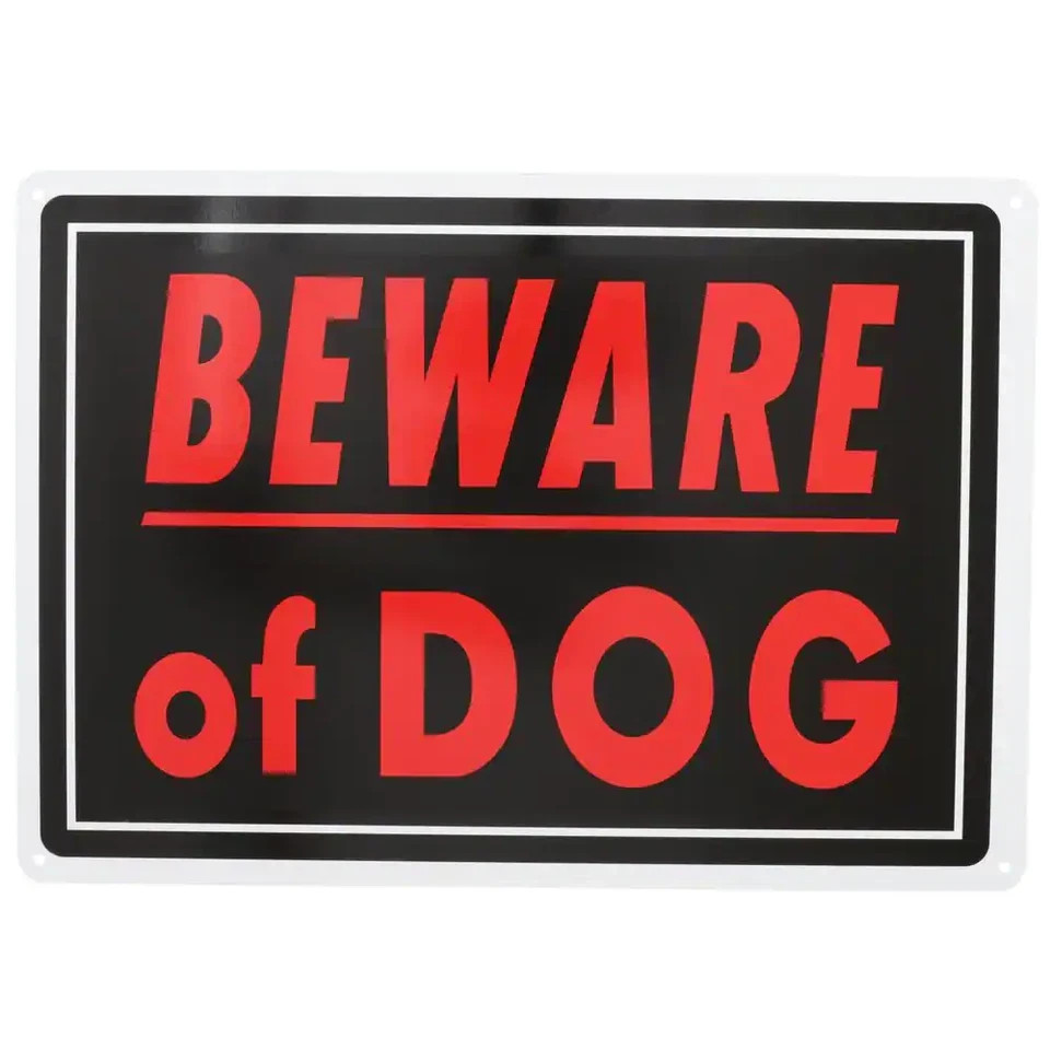 1 BEWARE OF DOG 10" x 14" Aluminum ( metal ) Warning Sign Hillman predrilled