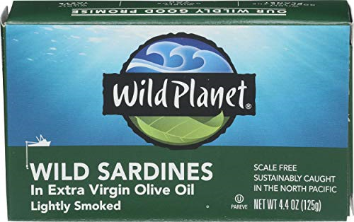 Wild Planet Wild Sardines in Extra Virgin Olive Oil, Lightly Smoked, Keto and of