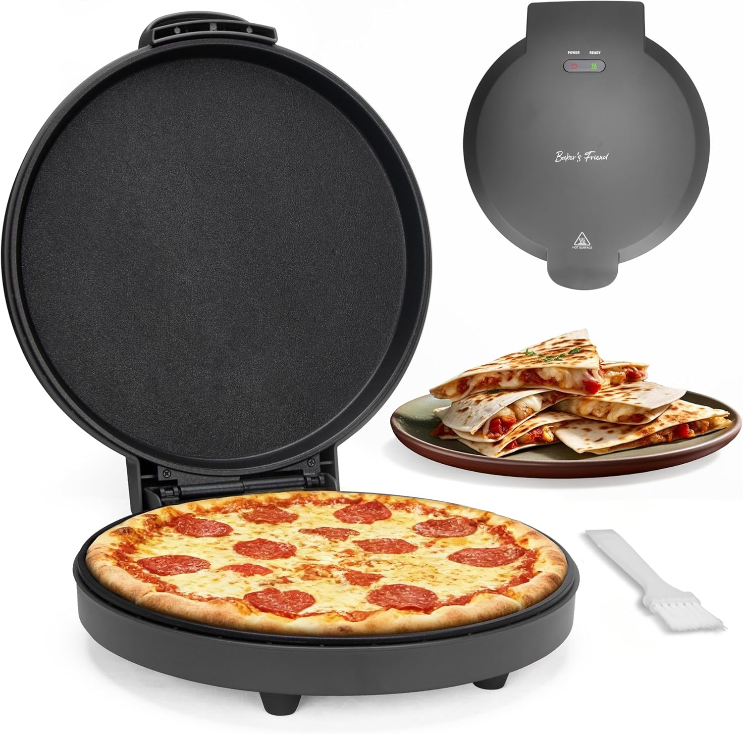 Baker’S Friend Countertop, Non-Stick Cooking Plates,Horno Para Pizza, 1400W.