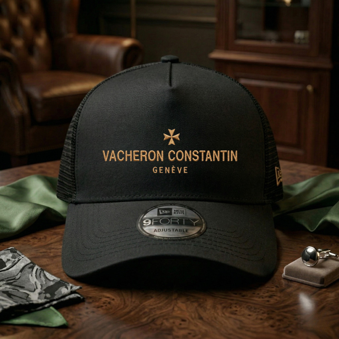 Vacheron Constantin Watch Black Trucker Hat Mesh Back Adjustable Cap