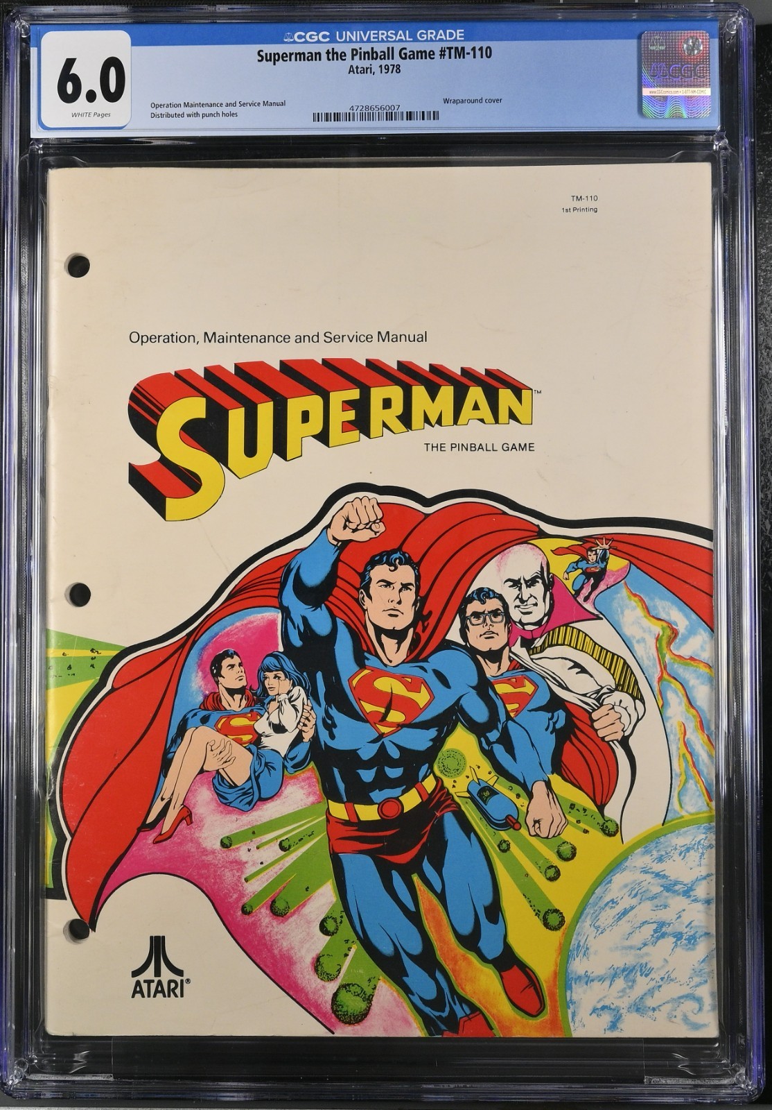 Superman Pinball Manual 1978 CGC 6.0 Pop 1 None Higher 1st Printing Atari DC