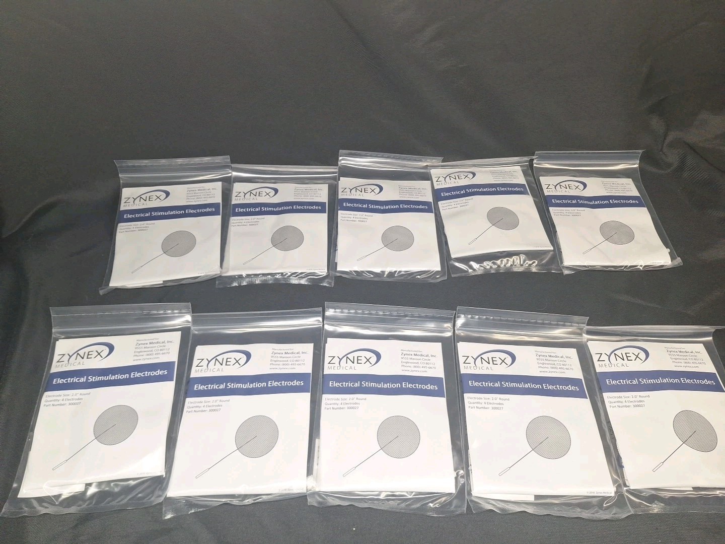 Zynex Medical TENS Unit Electrodes 2" Round Pads [10 Packs Of 4] {M1}