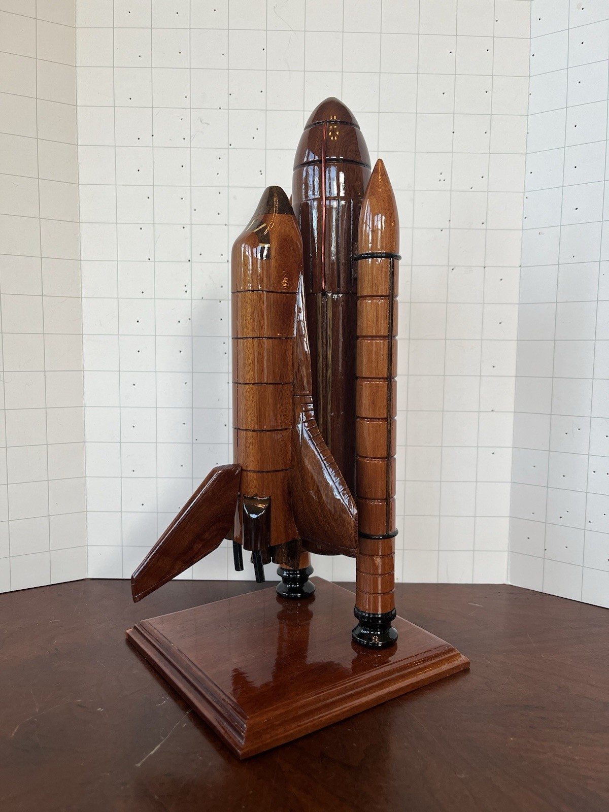 NASA Mahogany Wooden Model Space Shuttle