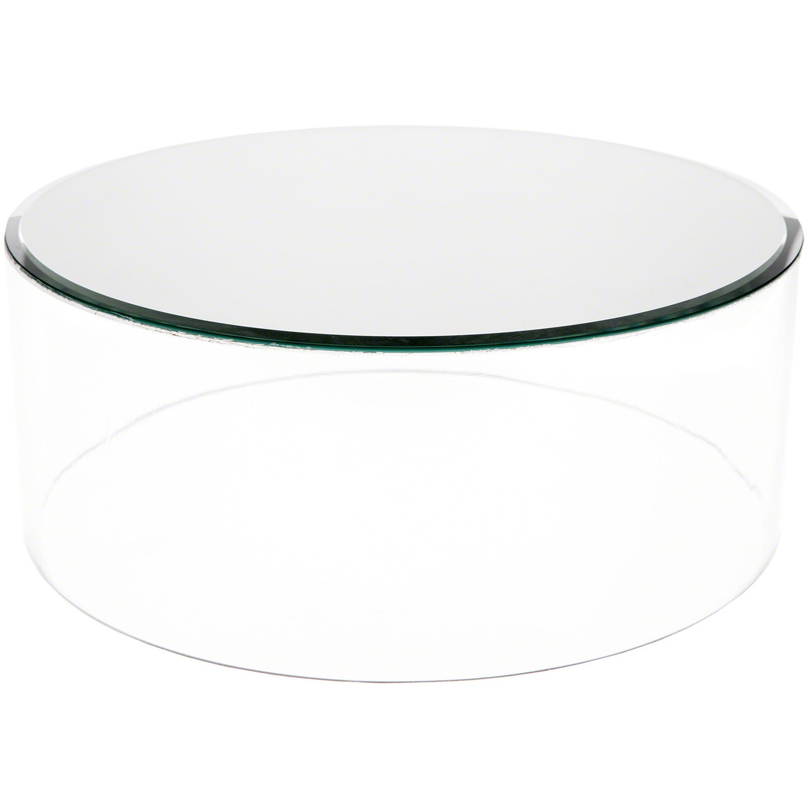 Plymor Clear Acrylic Cylinder Display Riser with Mirror Top, 4" H x 10" D