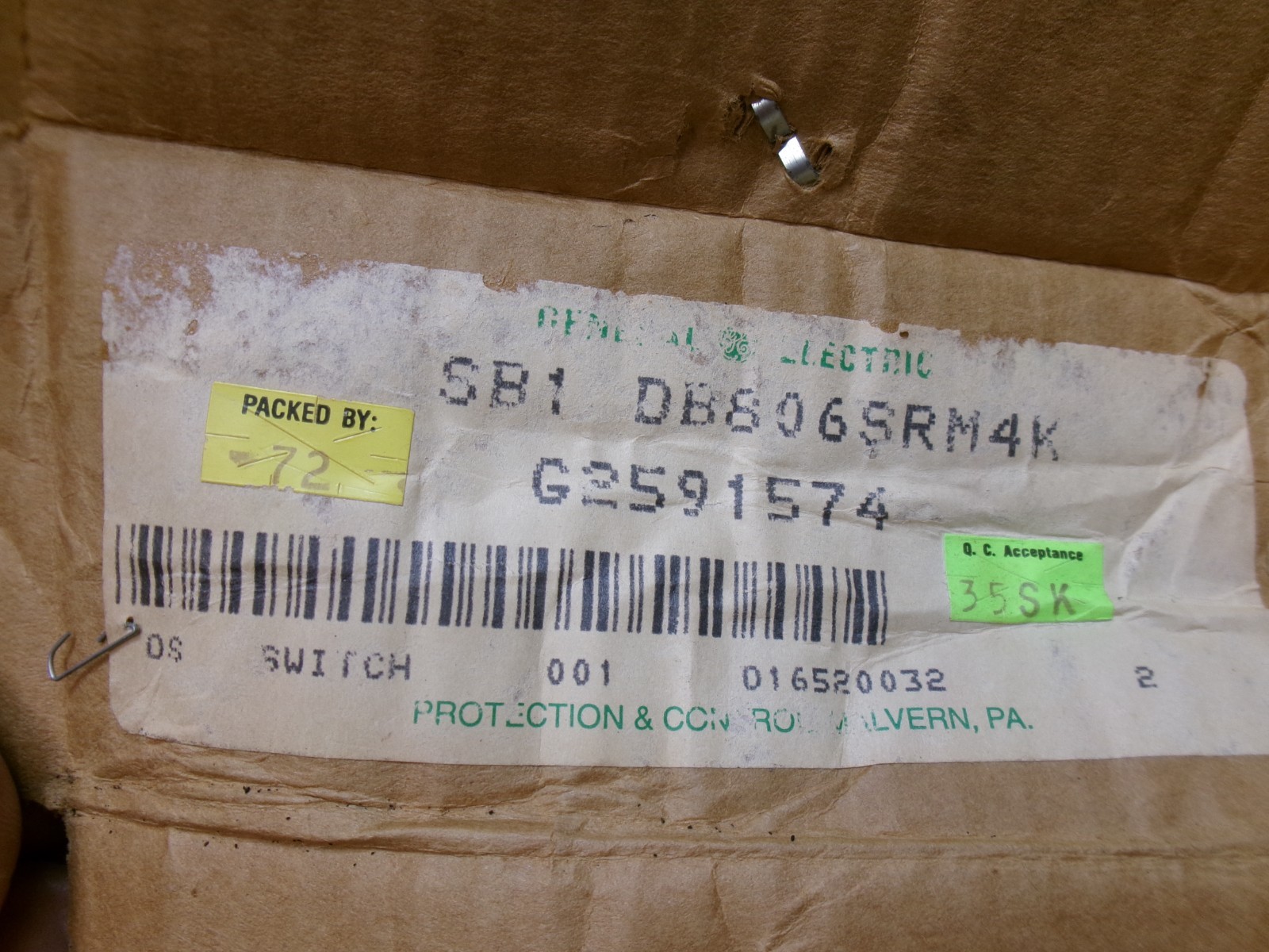 General Electric GE Rotary Switch 16SB1DB806SRM4K