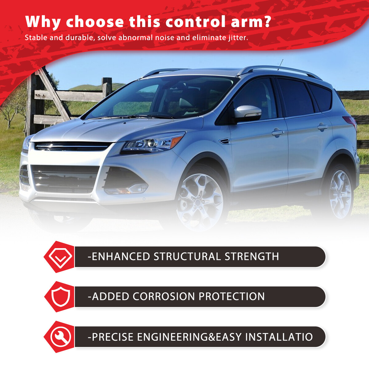 Front Left Right Lower Control Arms with Ball Joints for 2013 - 2019 Ford Escape