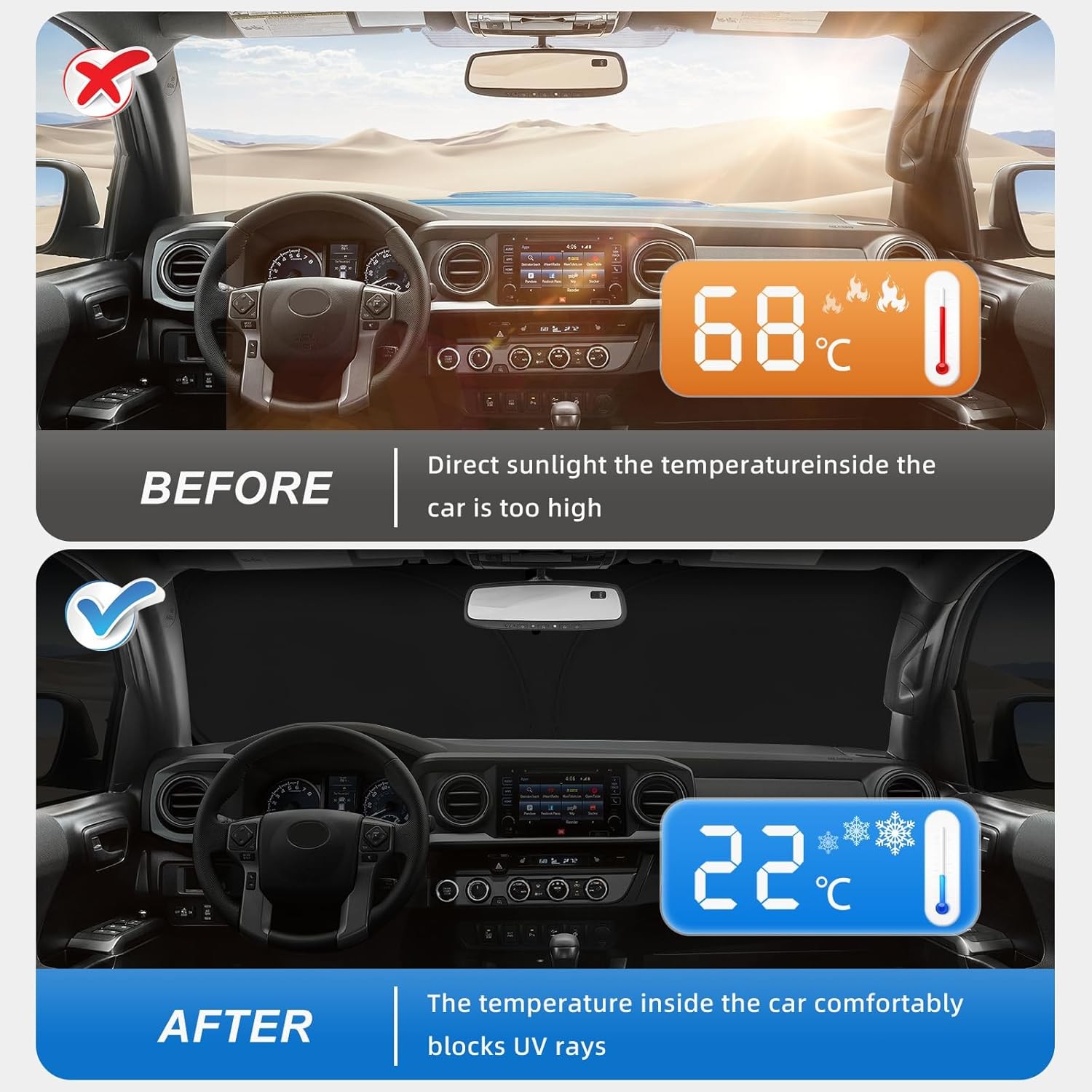 Foldable Window Sunshade Cover Protector Block UV Rays Fit Ford Escape 2013-2019