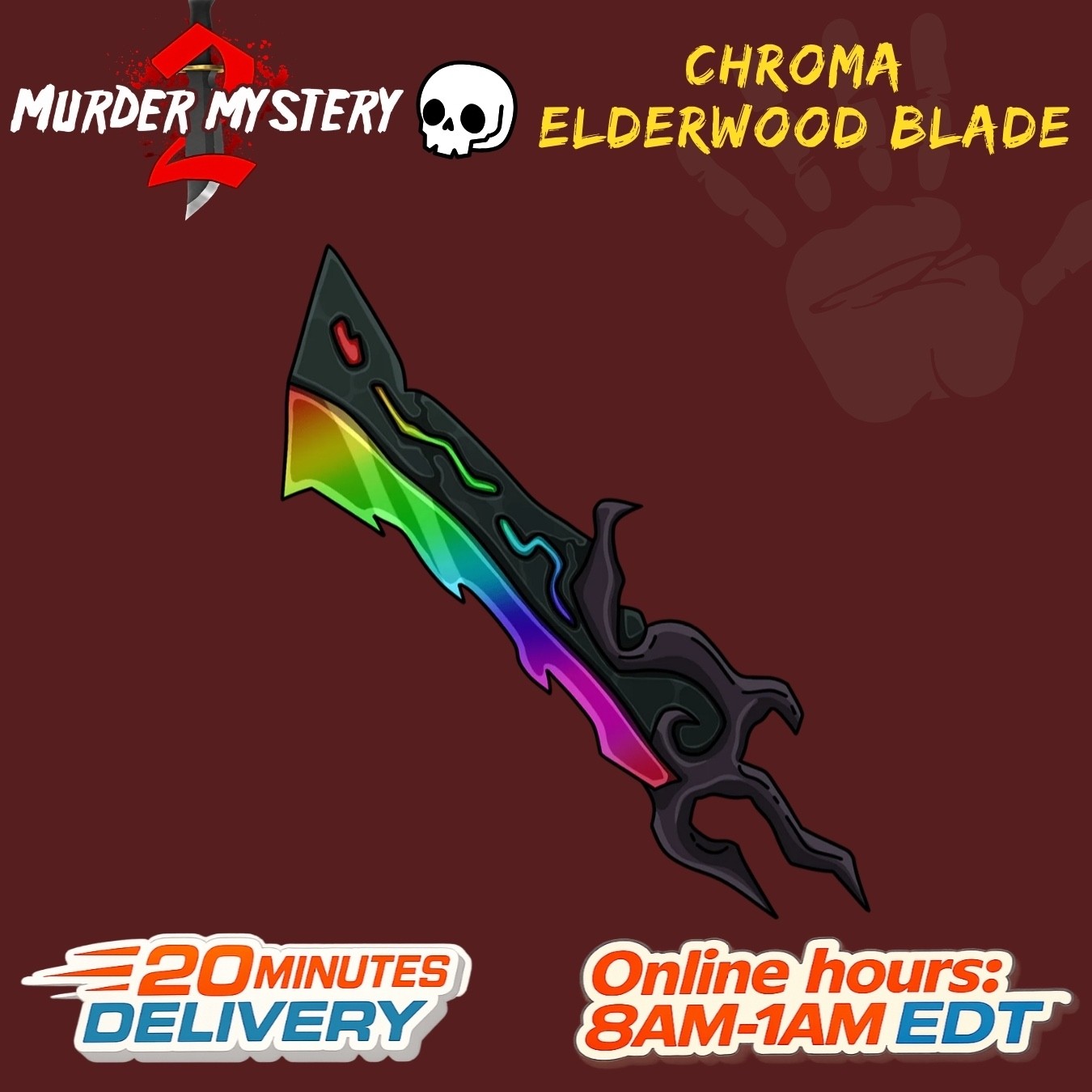 MURDER MYSTERY 2 |MM2 ⚡Chroma Ellderwood Blade⚡Cheap + Fast Delivery 🚀