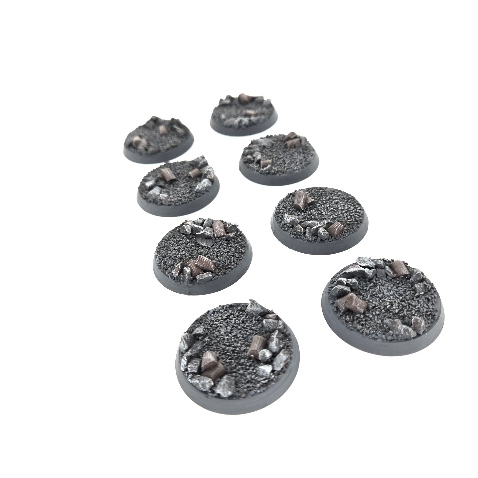 Set of 8 City Rubble Custom 25mm 32mm Base for DnD 28mm Warhammer 40k Miniatures