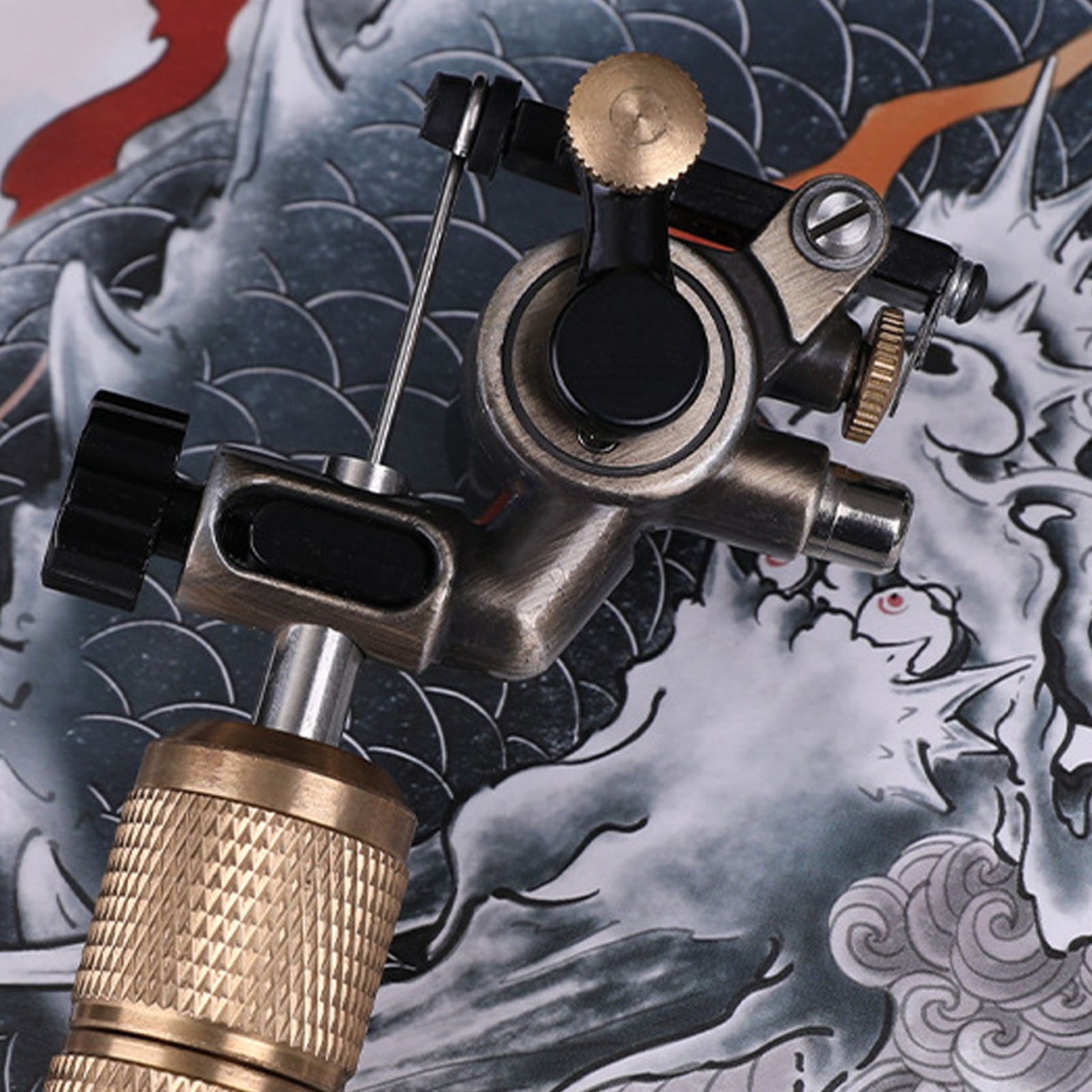 § Bronze Tattoo Machine Copper Alloy Liner Shader Stroke Adjustable