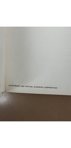Digitek 100 Basic System Operator Manual - Optical Scanning Corp 1967 - OCR