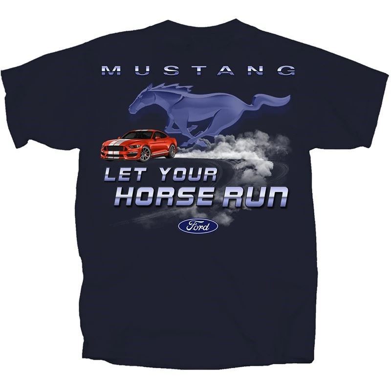Let Your Horse Run Mustang T-Shirt * Discontinued * Ford Fun Ships FREE to USA!
