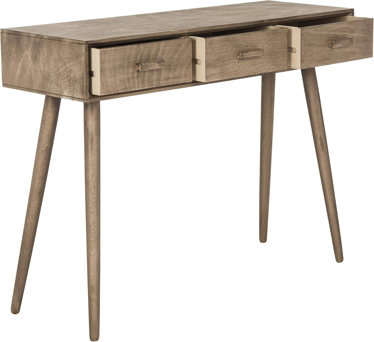 Safavieh Home Albus Mid-Century Modern Chocolate 3-Drawer Console Table