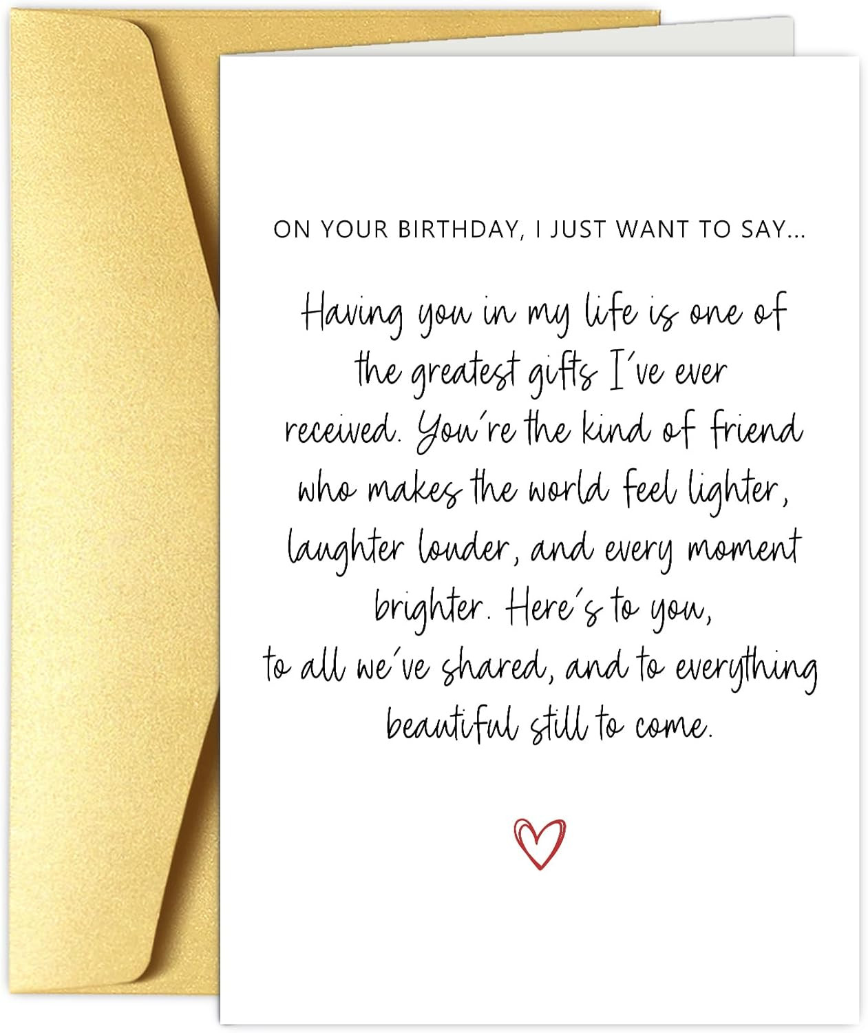 Heartfelt Friend Birthday Card for Women Men, Poem Birthday Card for Best Friend