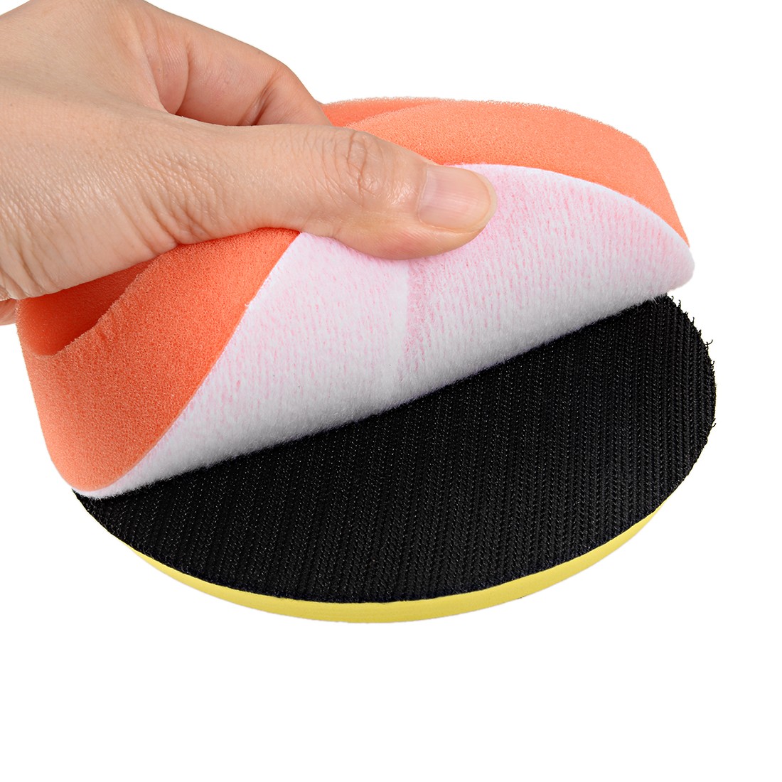7" Buffing Sponge Pads, Drill Polishing Buffer Pad Disc, Hook and Loop Back 3pcs