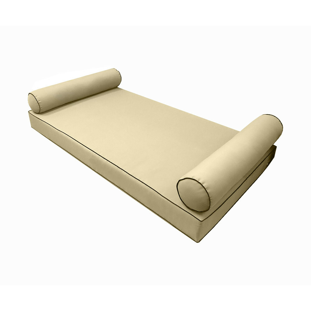 |SLIPCOVER ONLY|S5 Daybed Mattress Bolster Covers Contrast Pipe Trim Crib AD103