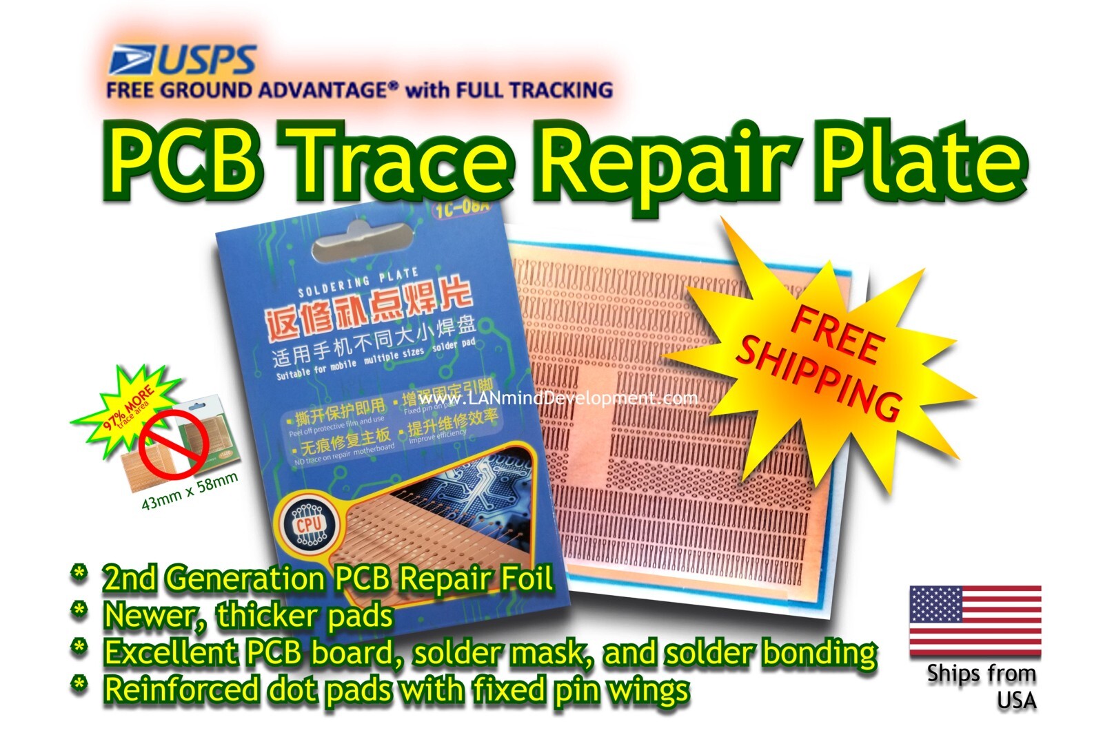 B&R Repair/Replace SMD Traces iC-08A - Micro Solder Pads for iPhone, PCB, MBs