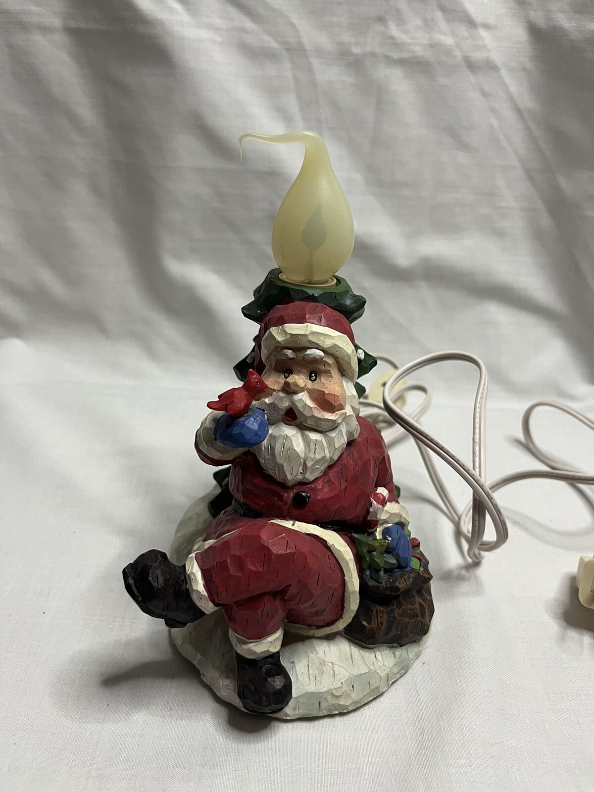Christmas In The Woods Sitting Santa Flicker Light